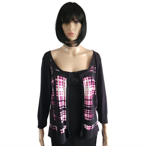 Worthington black&pink buttoned lightweight cardigan, size XL - Picture 11 of 11